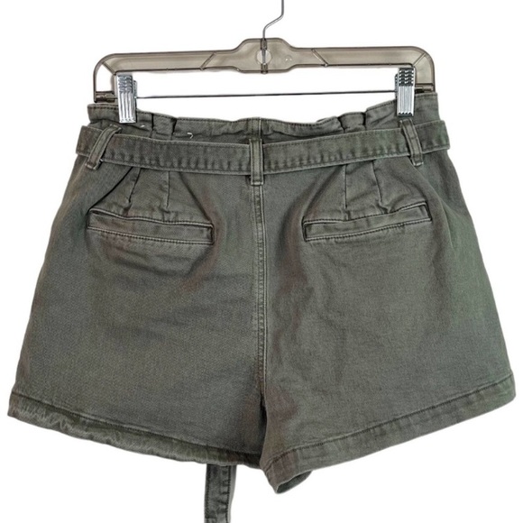 (A5) American Eagle Green Mom Paperbag Shorts Tied Waist Stretch, Size 2, NWT - Picture 4 of 6